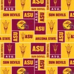 Arizona State NCAA Block Fleece Fabric