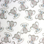 Sleepy Elephants On Clouds Nursery Flannel Fabric