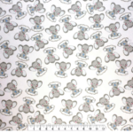Sleepy Elephants On Clouds Nursery Flannel Fabric - Image 2